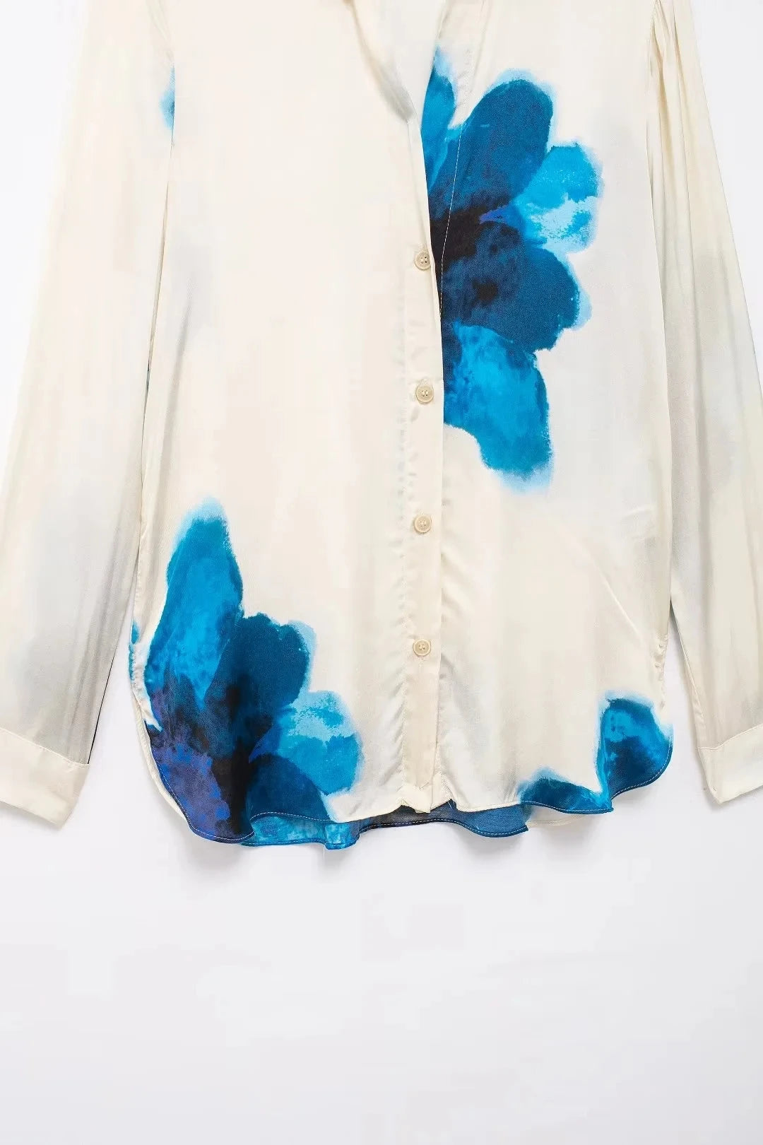 TRAFZA Women Fashion Floral Print Wide Leg Pants Loose Casual High Waist Drawstring Trousers Elegant Woman High Street Pant