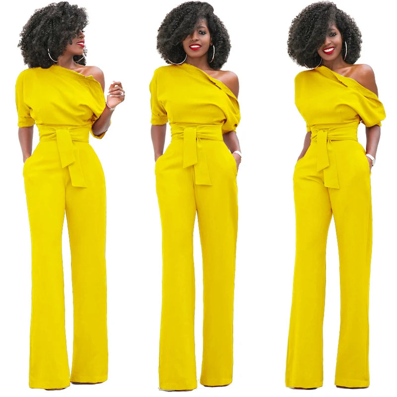 Women's Formal Jumpsuit Rompers Wide Leg Trousers  Casual Sleeveless Long Pants Fashion Evening Party Wedding Decor