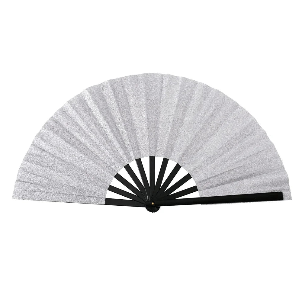 New Sparkling Folding Fan Bright Color Rainbow Starry Sky In The Dark Festival Performance Hand Fans Women Girl Party Dance Fan