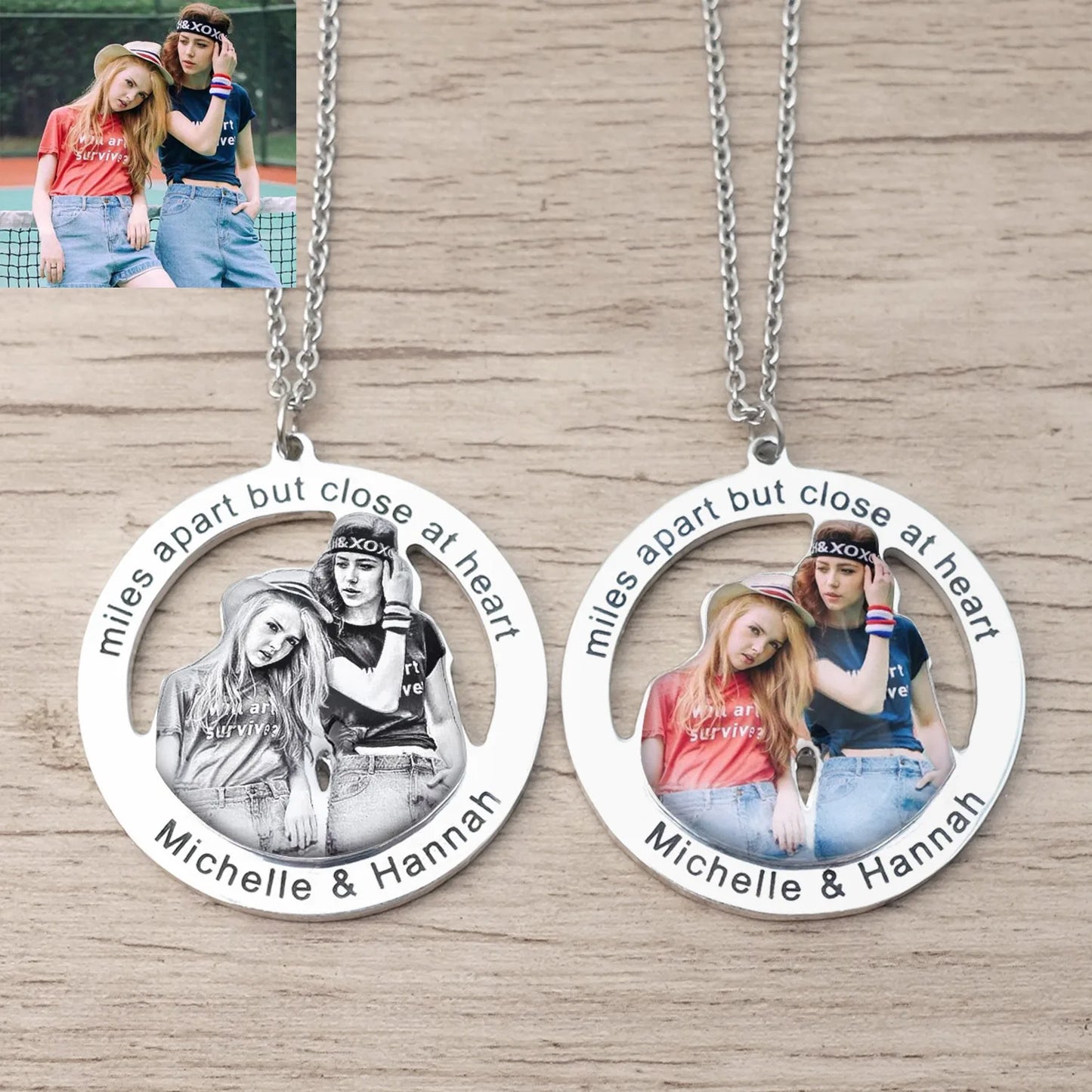 Personalized Photo Necklace Custom Sister Picture Necklace Family Friendship Jewelry Best Friends Good Sister Gift for Her Mom