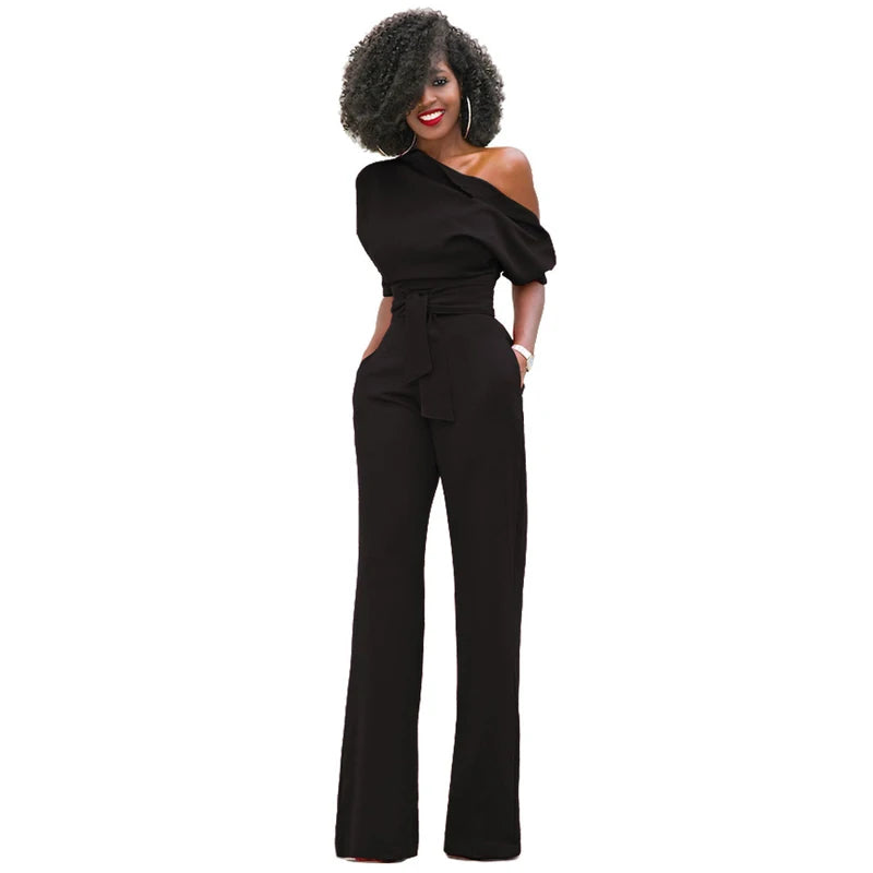 Women's Formal Jumpsuit Rompers Wide Leg Trousers  Casual Sleeveless Long Pants Fashion Evening Party Wedding Decor