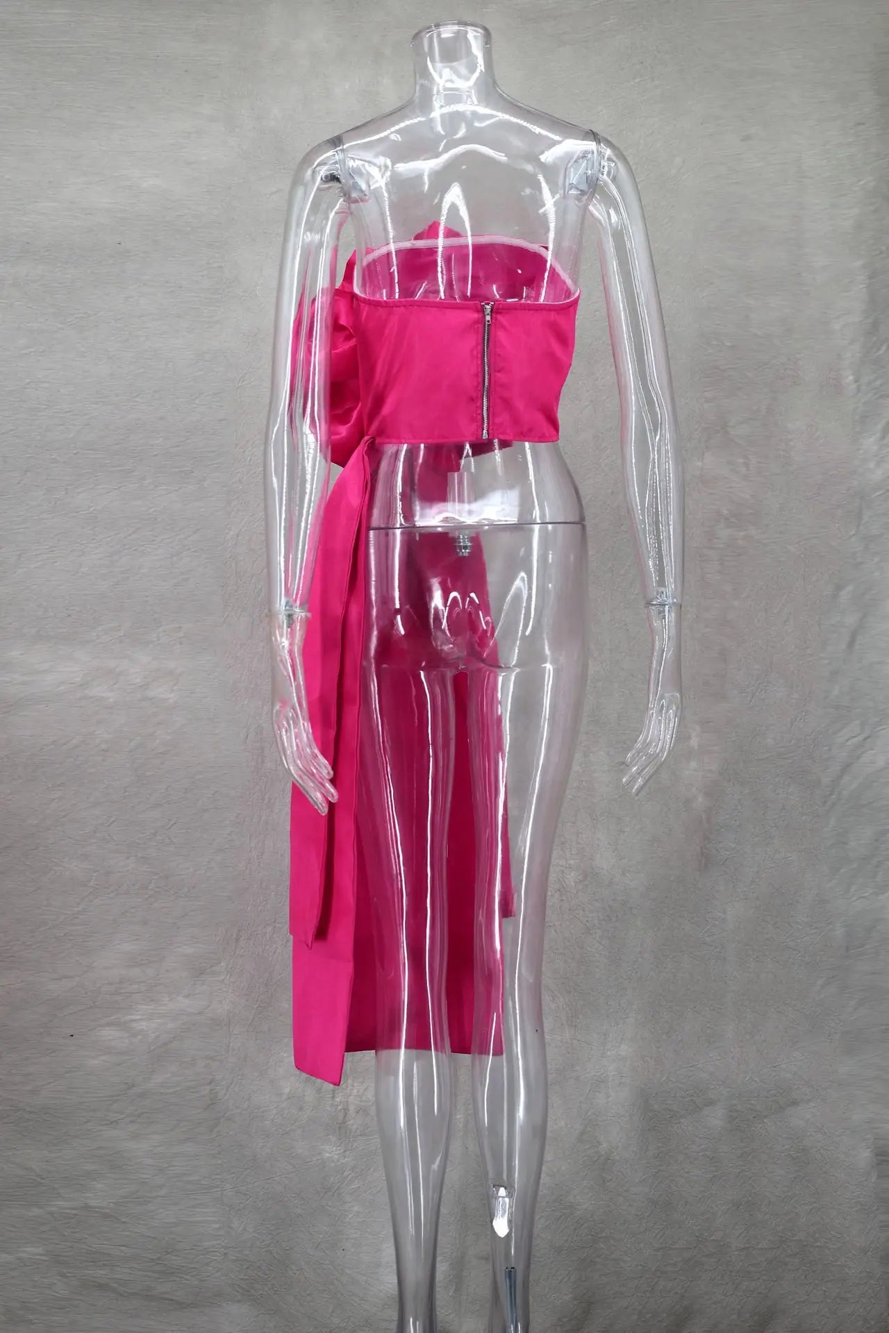 CM.YAYA Women Fashion 3D Flower Applique Strapless Side Crop Top 2025 Summer Vintage Streetwear INS Asymmetrical Tee Tops