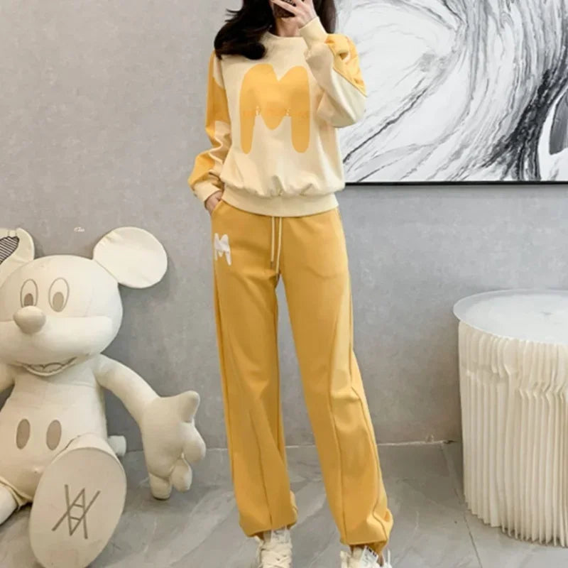 Pant Sets for Women 2 Pieces Autumn Winter Fashion Casual Trousers Woman Korean Style Xxl Cheap New Matching Groups Of Tailor In