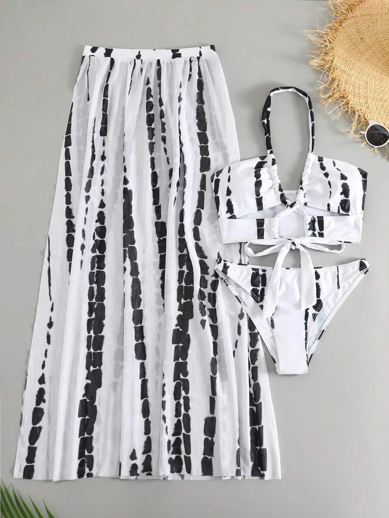 New Hot Sale Of The Season Women's Bikini Swimsuit Three-Piece Set Printed Separate Design Swimming Costume Female Fashionable B