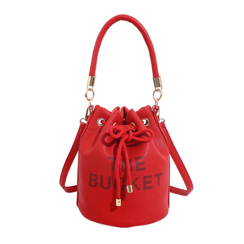 2024 Fashion Bag Women's New Bucket Bag Oblique Span Bag Female Bag Cross-border Portable Retro Women's Bag