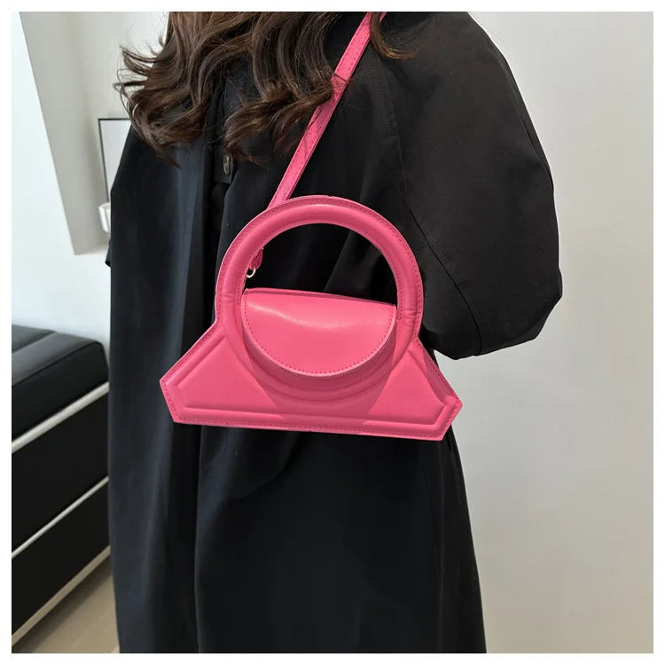 2024 Spring Women Personalized Handbags Unique Design Solid Color Shoulder Bag Ins Messenger Bags Small Square Bag for Women