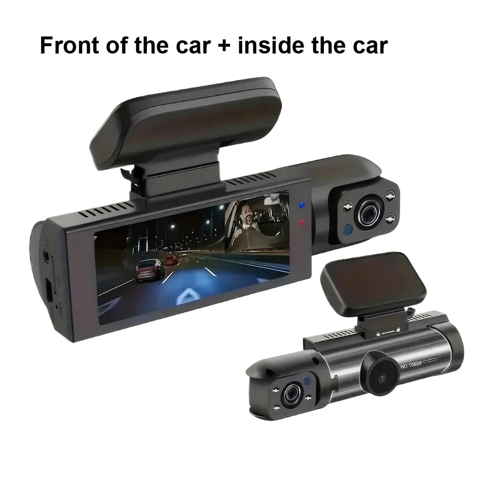 1080P dual camera Dash Cam Front And Inside car camera 24-Hour Surveillance Auto Emergency Recording wide angle Car DVR Camera