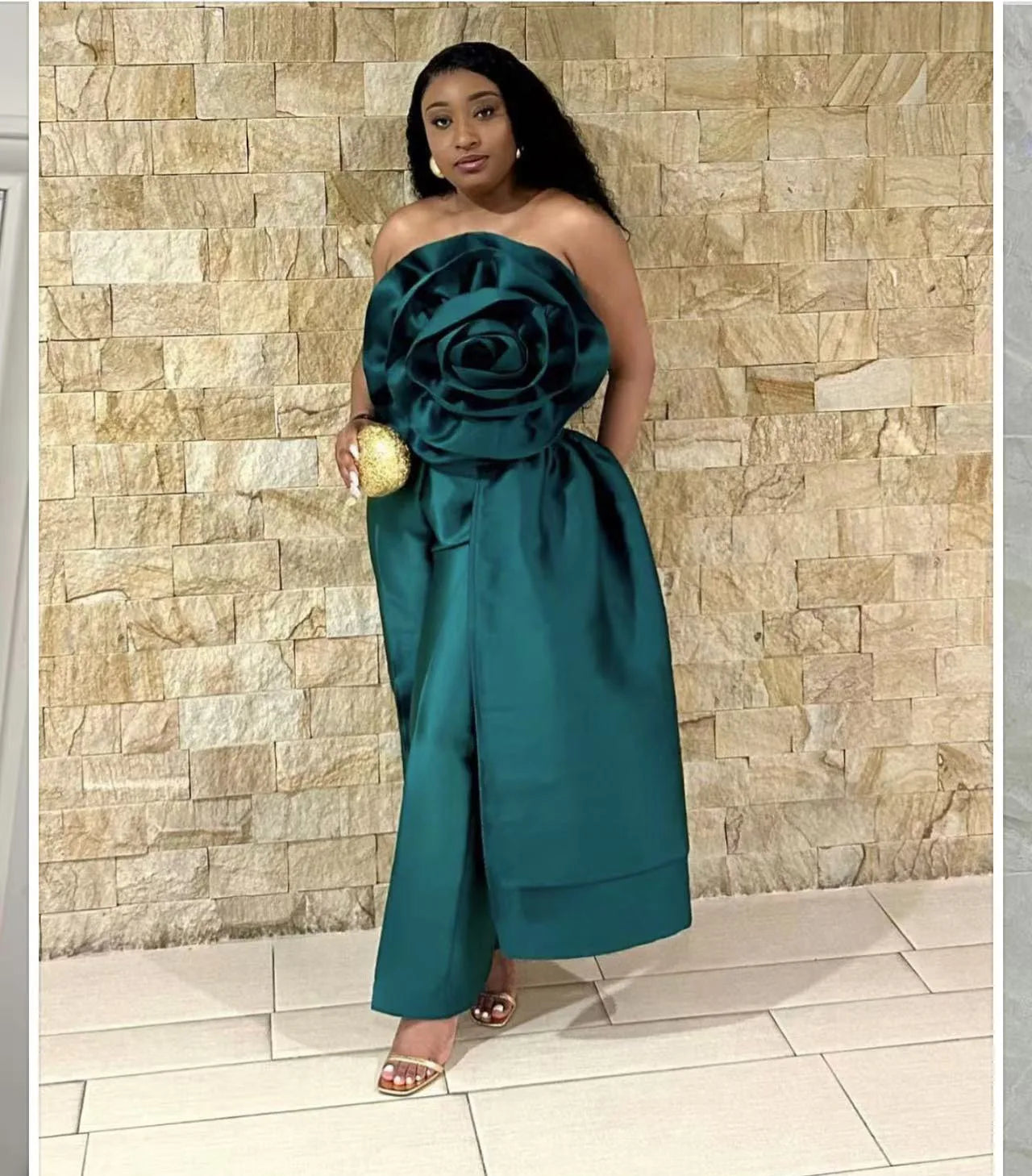 CM.YAYA Women Fashion 3D Flower Applique Strapless Side Crop Top 2025 Summer Vintage Streetwear INS Asymmetrical Tee Tops