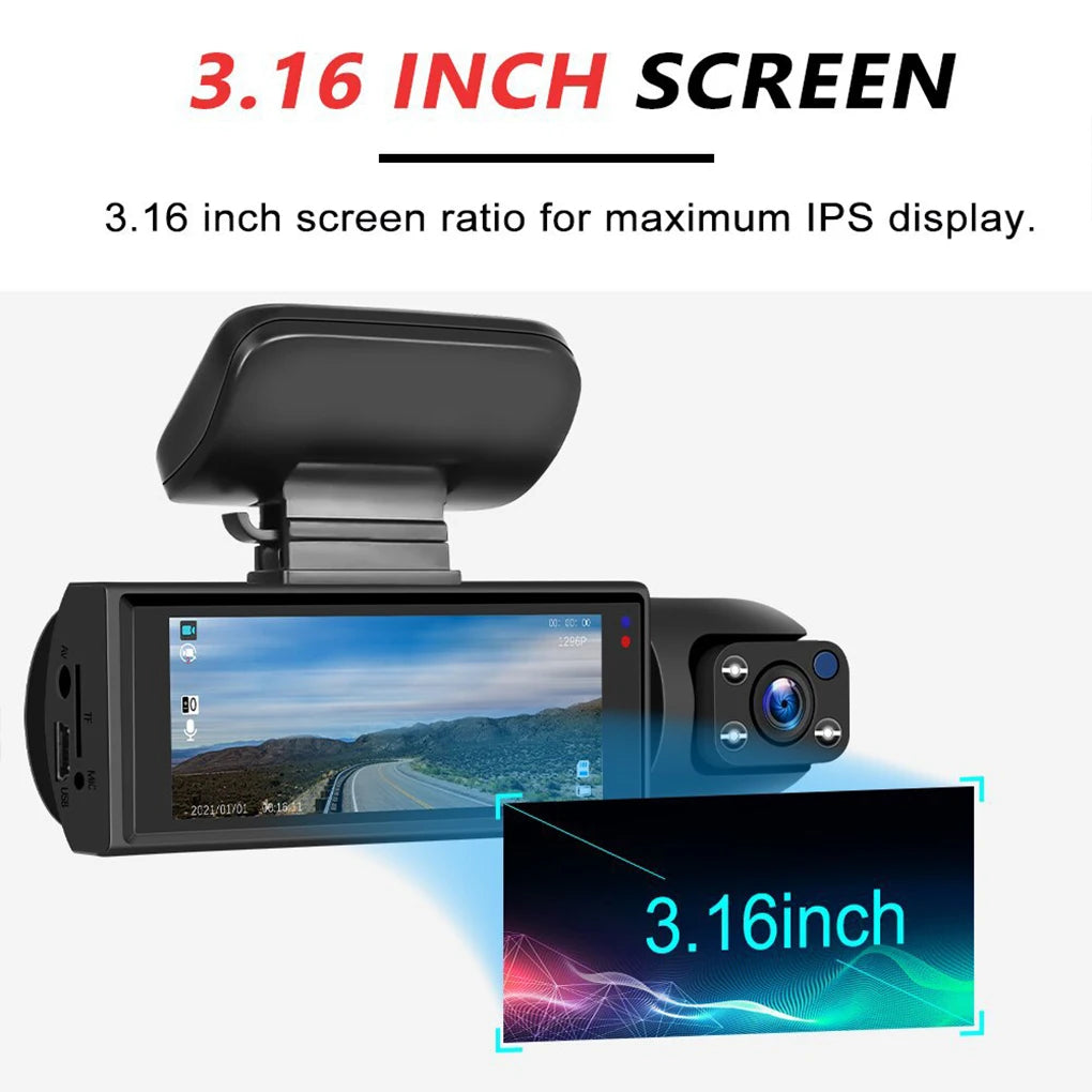 1080P dual camera Dash Cam Front And Inside car camera 24-Hour Surveillance Auto Emergency Recording wide angle Car DVR Camera