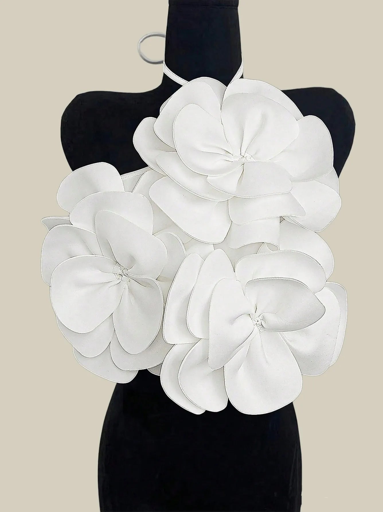 Joskaa 2025 Summer Women's 3D Flower Chic Tops Sexy Halter Lace-Up Backless Crop Camisole Vacation Party Club Beachwear S-XXL