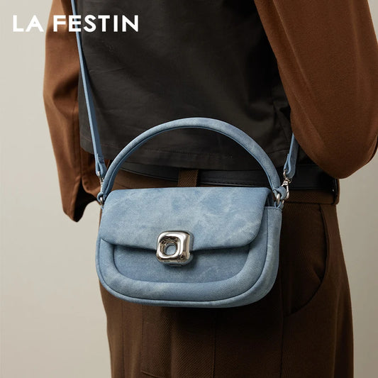 LA FESTIN Designer Women's bag Small Bag 2024 New Crossbody Shoulder Messenger Bag Women's Leather Bag Handbag Fashion Bag