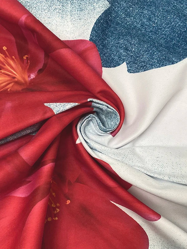 Krisstargirl Summer Women's Urban Flower Printed Pants 2025 New Loose Casual Hight Waist Wide Leg Trousers Bottoms for Woman