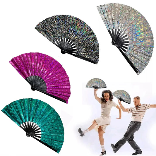Boots On The Ground Hand Fan Foldable Country Line Dance Fan Portable Large Popping Fan for Dance Practice Party Performance