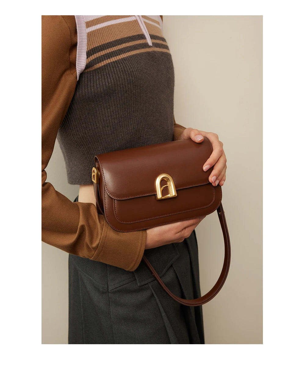 LA FESTIN Women's bag 2024 New Leather Bag Shoulder Crossbody Bag Fashion Designer Small Square Bag free shipping
