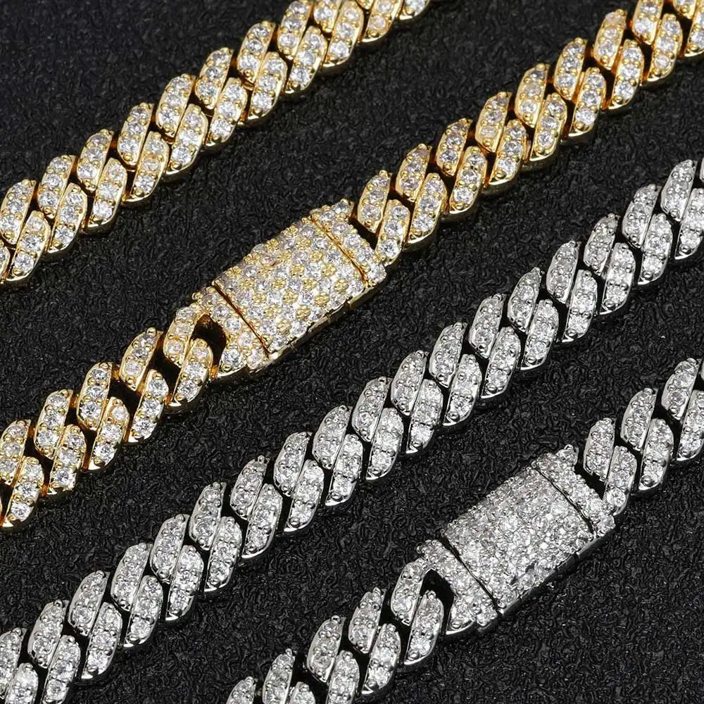 New 6mm Bling Iced Out CZ Zircon Bracelet Hip Hop Personality Miami Cuban Link Charm Bracelet for Men Women