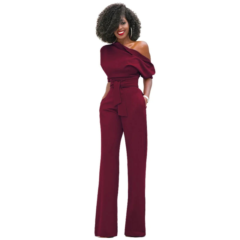 Women's Formal Jumpsuit Rompers Wide Leg Trousers  Casual Sleeveless Long Pants Fashion Evening Party Wedding Decor