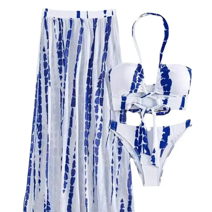 New Hot Sale Of The Season Women's Bikini Swimsuit Three-Piece Set Printed Separate Design Swimming Costume Female Fashionable B