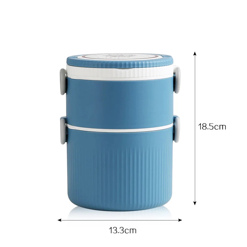 Double Layer Lunch BOX With Spoon Handle Food Storage Container School Kid Bento Box Office Picnic Camping Lunch Box Tiffin Box