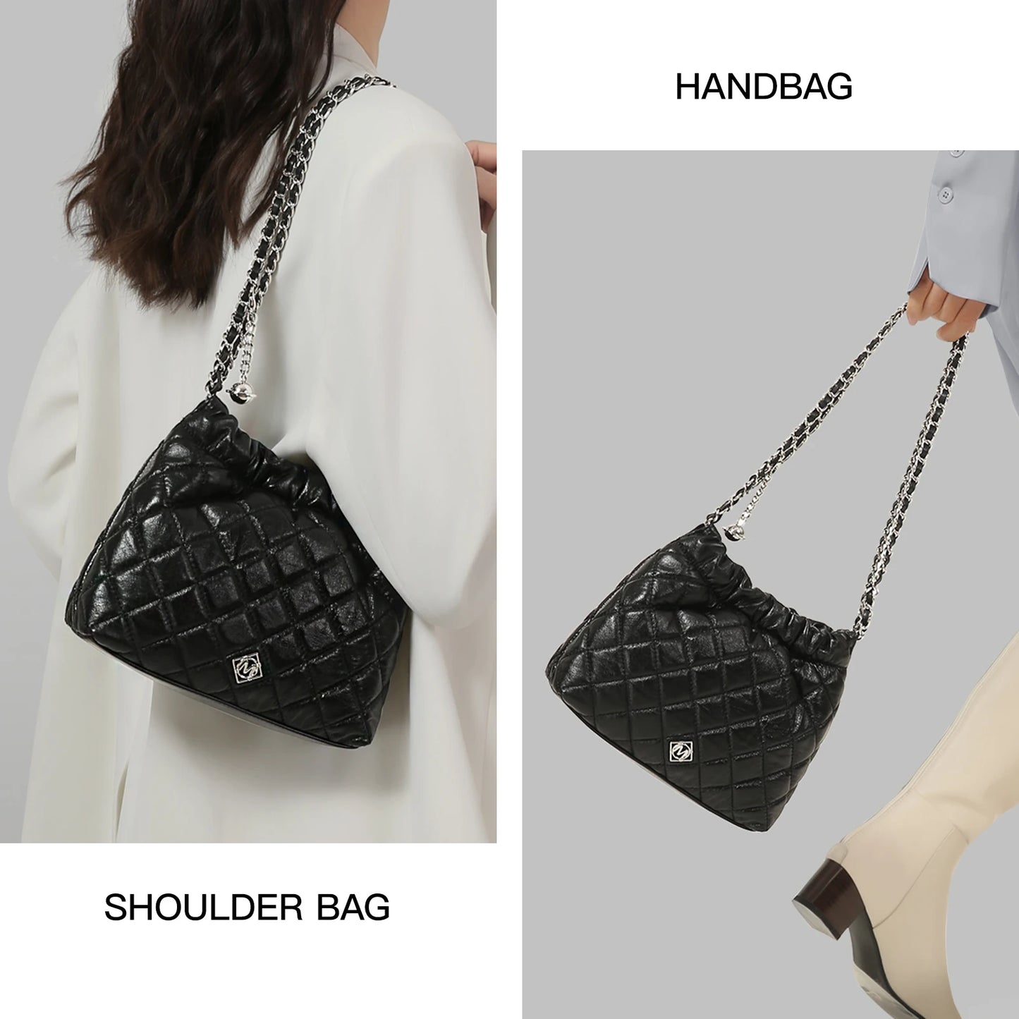 ITAMOOD Genuine Leather Hobo Bag for Women One Shoulder Crossbody Chain Bag with Luxury Designer Fashion Valentine's Day Gift