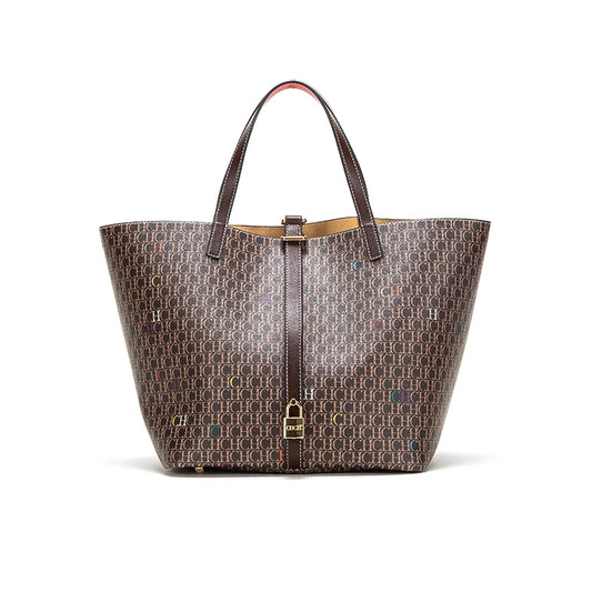 CH Large Capacity Exquisite Workmanship Letters Printing Ladies Multifunctional HandbagWomen's Handbag Retro Classic Style