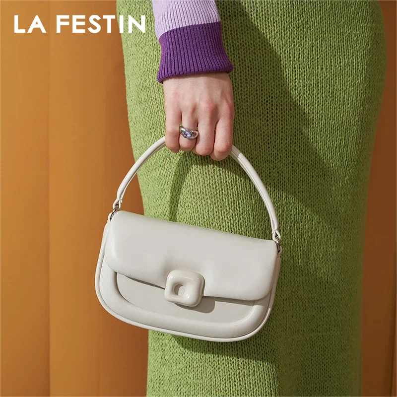 LA FESTIN Designer Women's bag Small Bag 2024 New Crossbody Shoulder Messenger Bag Women's Leather Bag Handbag Fashion Bag