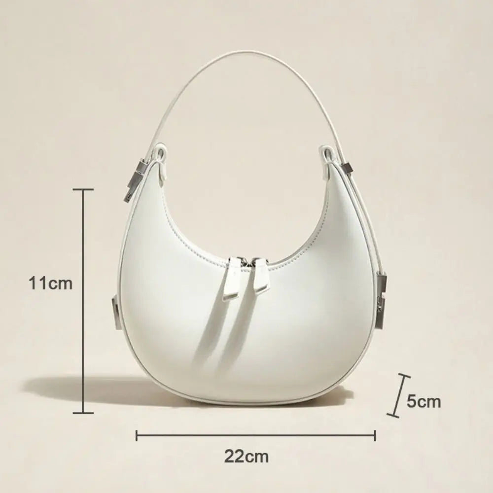 Creativity Minimalist Style Half-moon Bag Purse Fashion High-end Armpit Handbag PU Leather Women's Shoulder Bags