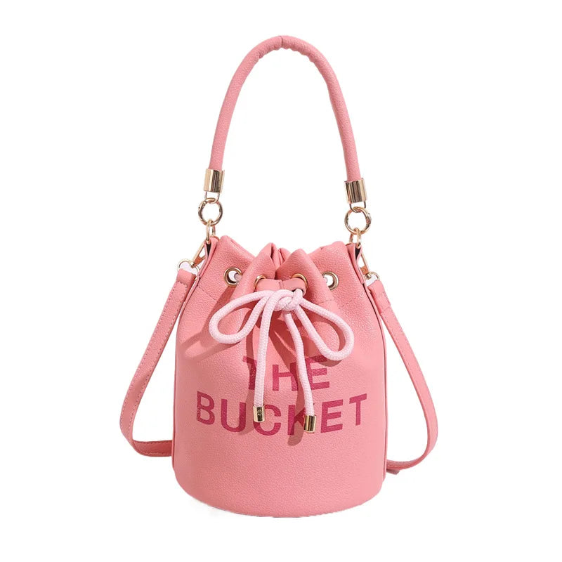 2024 Fashion Bag Women's New Bucket Bag Oblique Span Bag Female Bag Cross-border Portable Retro Women's Bag