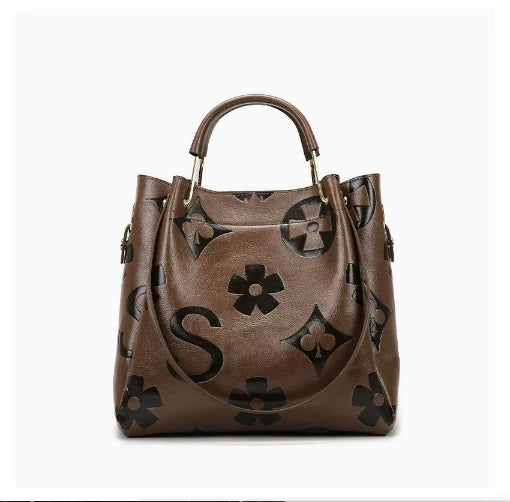 New Bag: Bucket Bag, Fashionable Texture, Embossed Women's Handbag, Large Capacity Mother and Child Bucket Bag, Mommy Bag