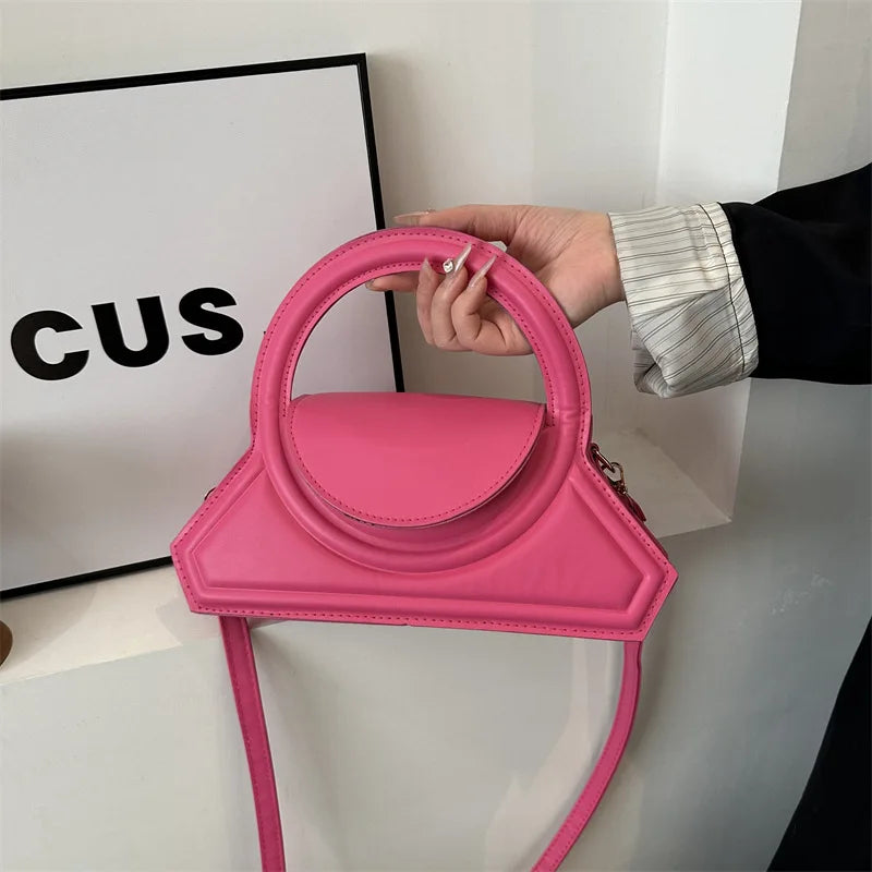 2024 Spring Women Personalized Handbags Unique Design Solid Color Shoulder Bag Ins Messenger Bags Small Square Bag for Women