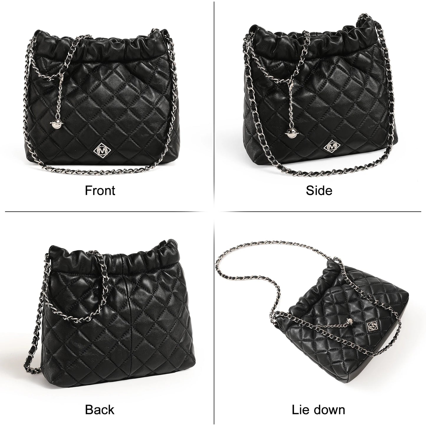 ITAMOOD Genuine Leather Hobo Bag for Women One Shoulder Crossbody Chain Bag with Luxury Designer Fashion Valentine's Day Gift