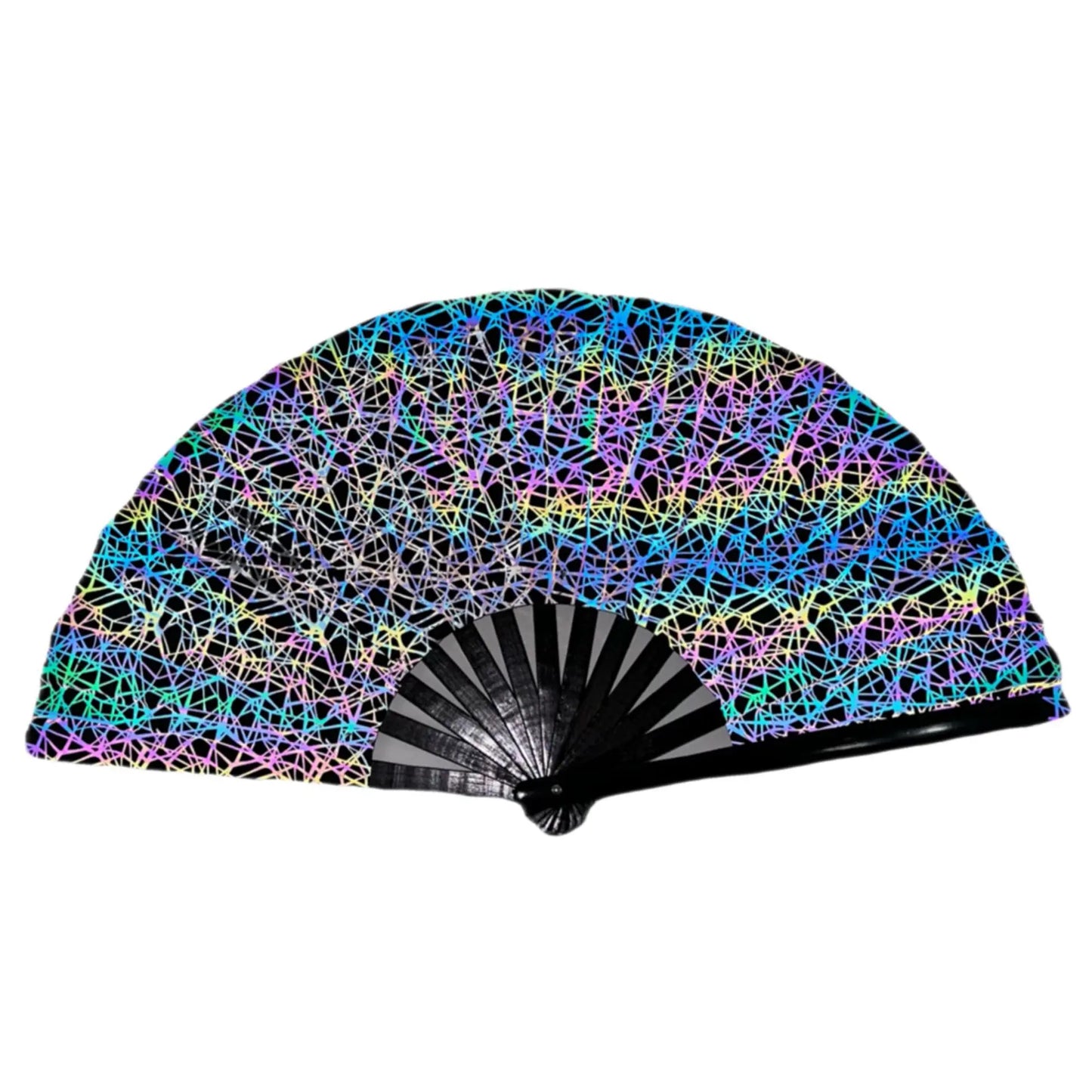 New Foldable Bamboo Fan 33cm Lightweight Holding Laser Colors Hand Fan Portable PVC Clack Clapping Fans for Line Dancing