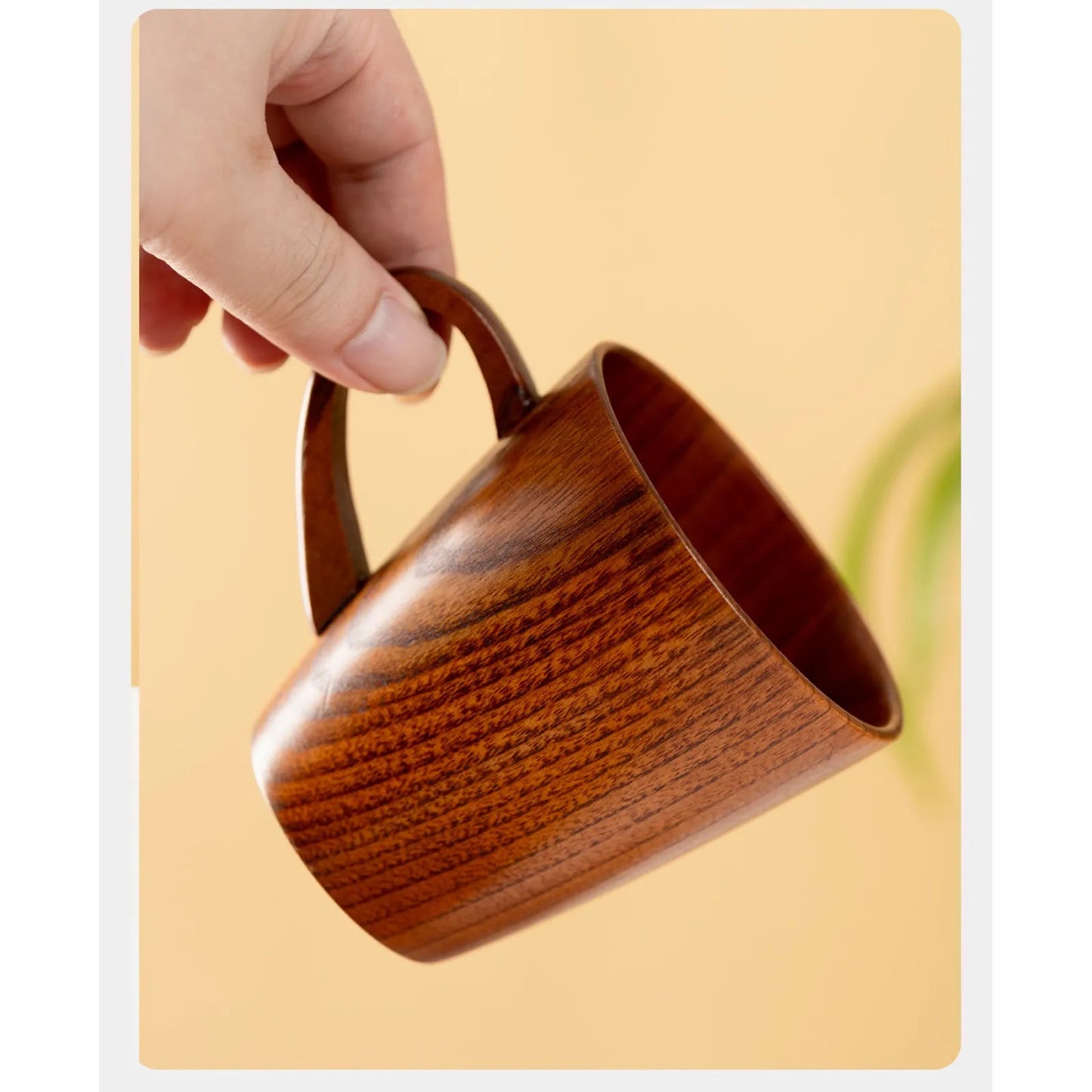 New Beer Mug Wooden Coffee Mug Wooden Creative Mug With Handle Cup High Temperature Resistant