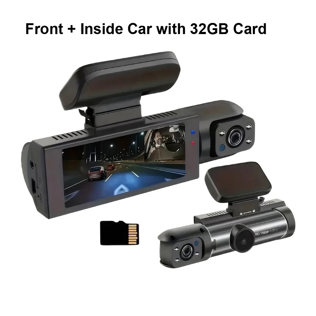 1080P dual camera Dash Cam Front And Inside car camera 24-Hour Surveillance Auto Emergency Recording wide angle Car DVR Camera