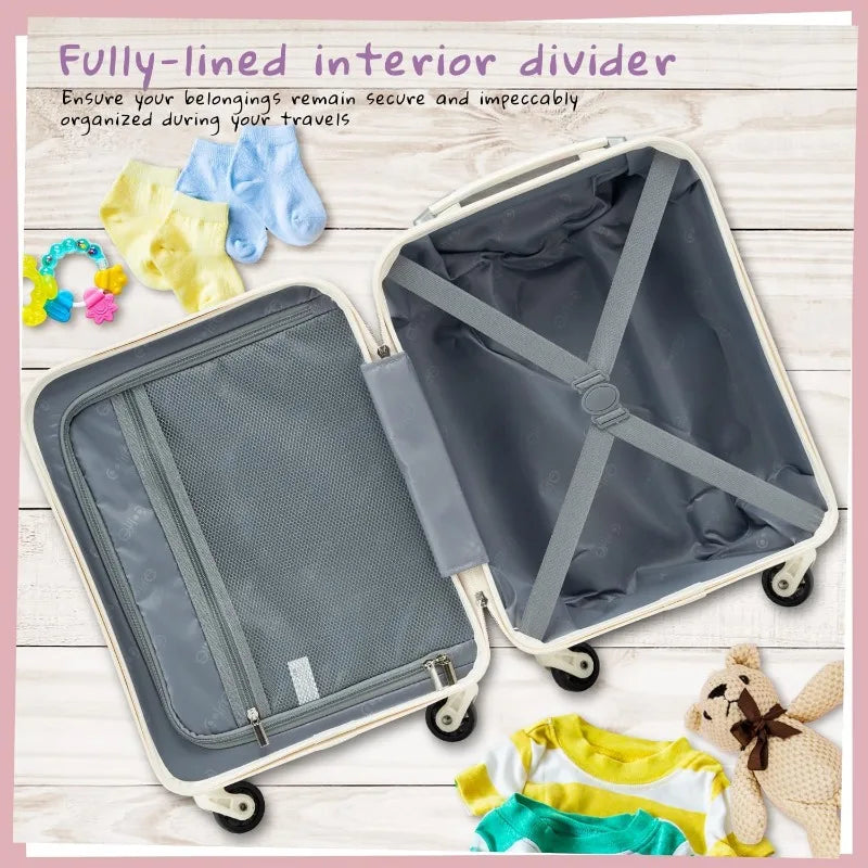 Kid’s Luggage Set 5 Piece Suitcase Set 16’’ Carry on Hardside Spinner Toddler Luggage Travel Rolling Luggage Girls Boys
