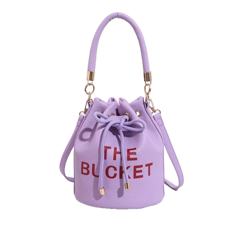 2024 Fashion Bag Women's New Bucket Bag Oblique Span Bag Female Bag Cross-border Portable Retro Women's Bag