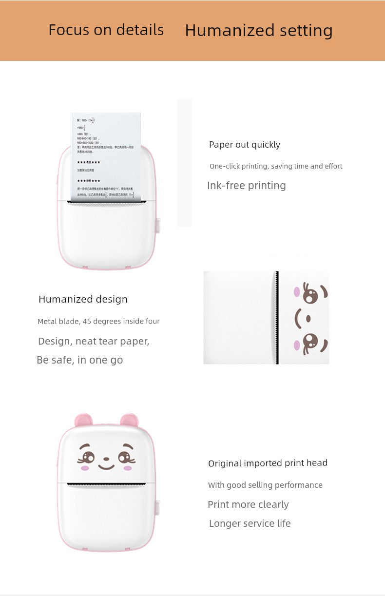 Mini Student Pocket Wrong Question Printer Meow Printer Thermal Photo Label Small Household Portable Cheap