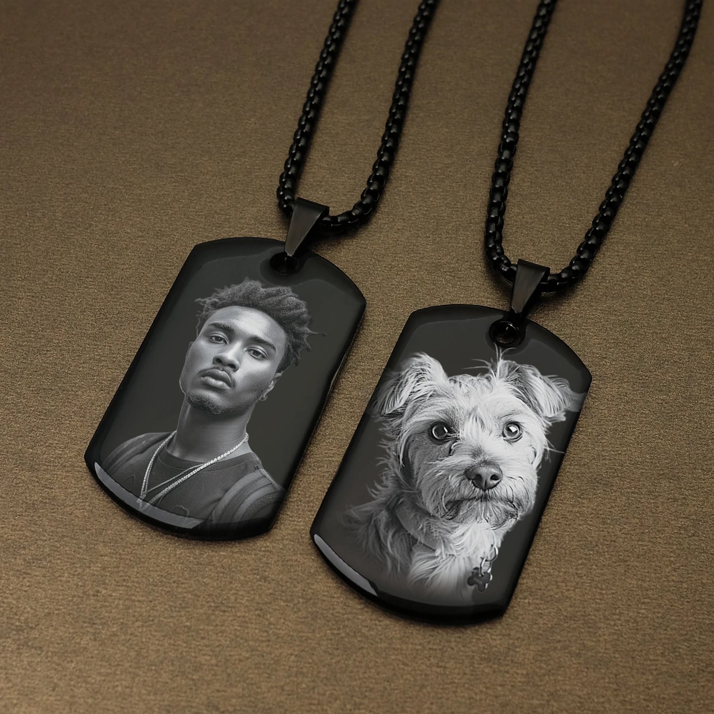 Personalized Photo Necklace Pendant Custom Pet Memorial Necklace,Customized Engraved Necklace with Photo Christmas Gifts
