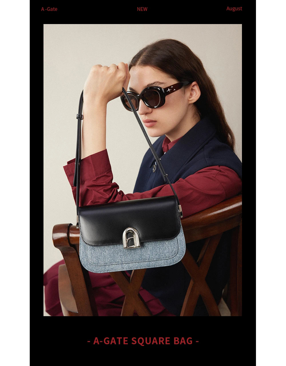 LA FESTIN Women's bag 2024 New Leather Bag Shoulder Crossbody Bag Fashion Designer Small Square Bag free shipping