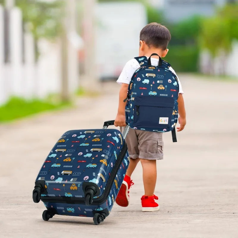 Kid’s Luggage Set 5 Piece Suitcase Set 16’’ Carry on Hardside Spinner Toddler Luggage Travel Rolling Luggage Girls Boys
