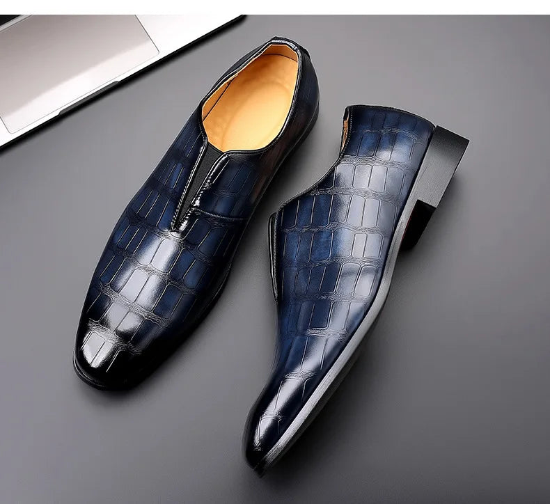 Szie 48 Business Men's Shoes Casual PU Leather Shoes for Men Breathable Loafers Comfortable Classic LowCut Embossed Formal Shoes