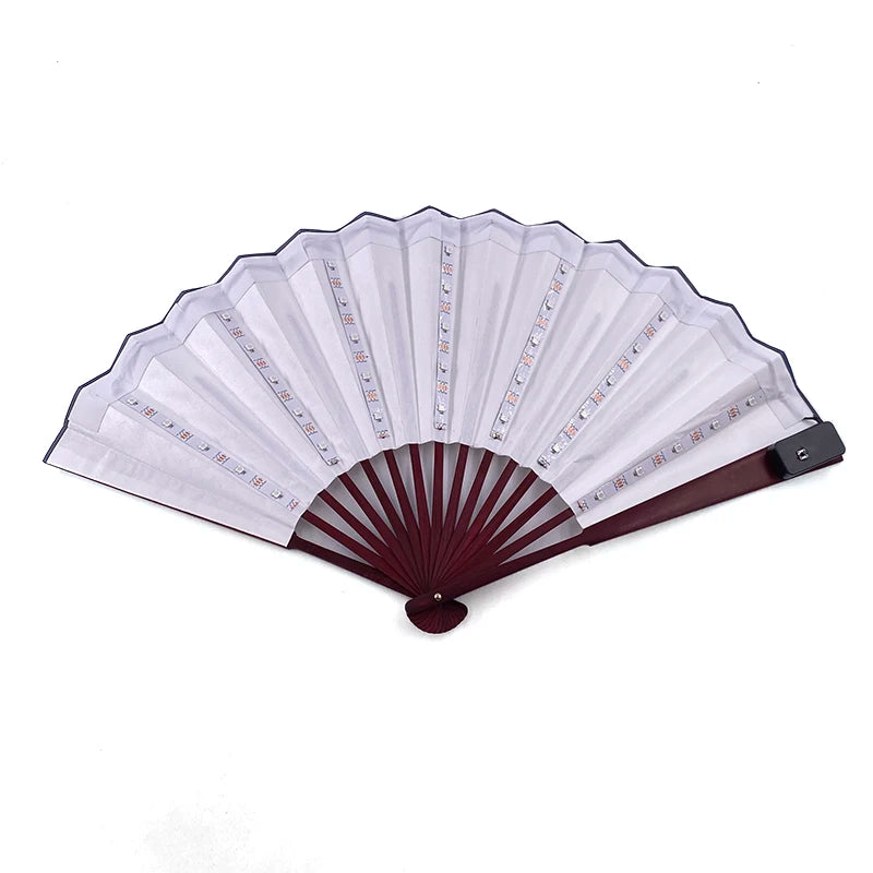 Halloween Carnival party lighting supplies 10inches  LED neon light rave fan  folding luminous fan glowing in the party