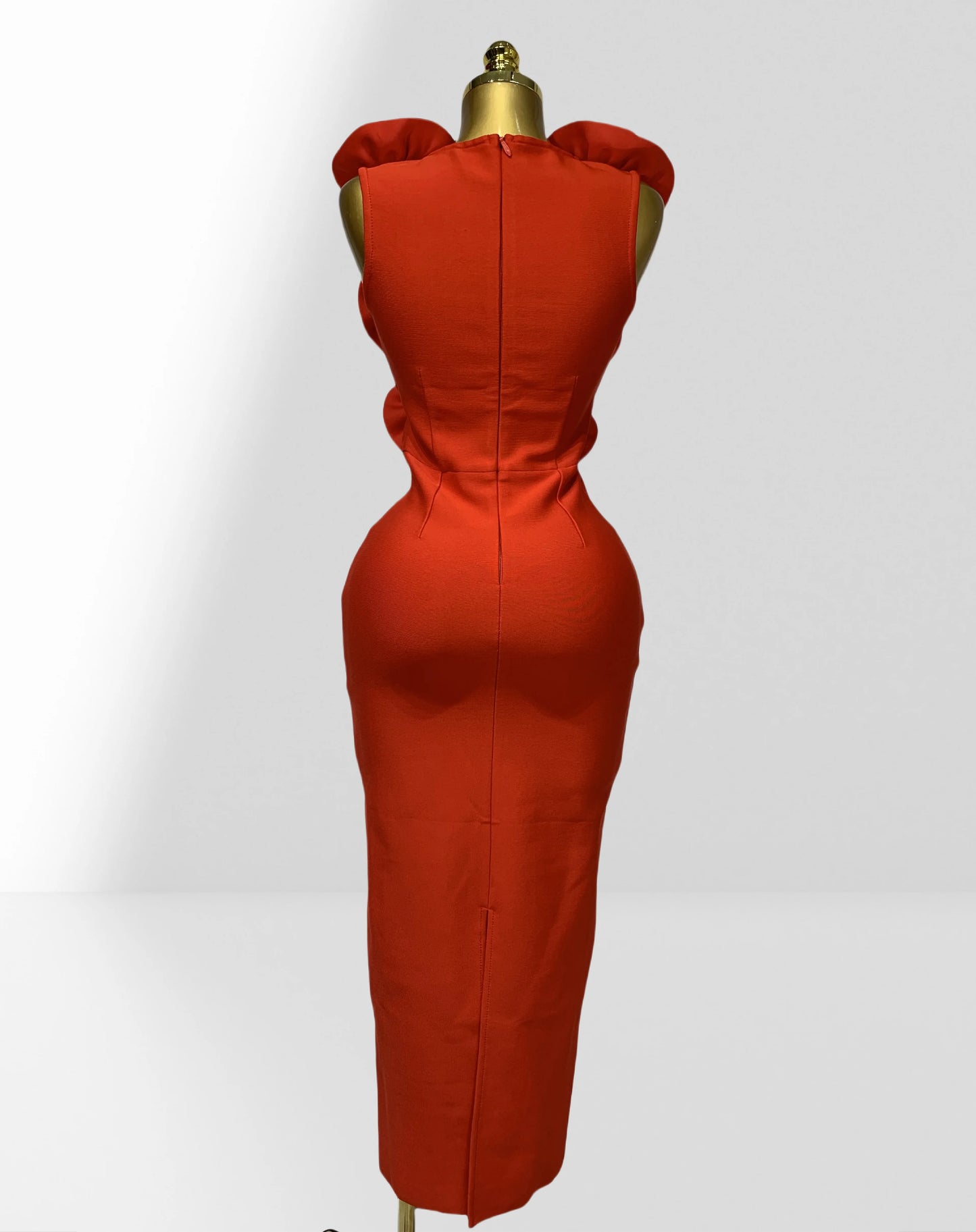 Red And Black Sexy Plow Cut Package Hip Floor Length Dress Graceful Woman Party Dress Cocktail Party Outfit