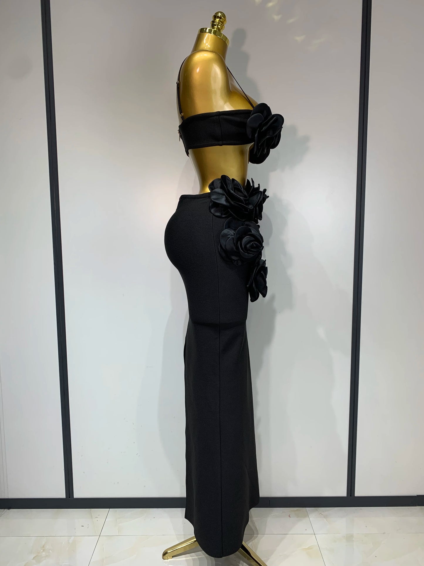 Women Sexy Camisole Floral Bandage Long Skirts 2-Piece Set 2025 Celebrity Elegant Party Cocktail Prom Gown Nightclub Outfit