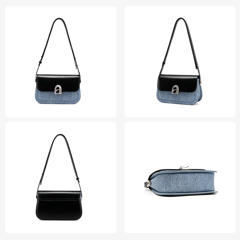 LA FESTIN Women's bag 2024 New Leather Bag Shoulder Crossbody Bag Fashion Designer Small Square Bag free shipping