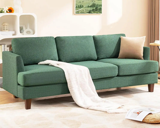 Sofa Couch with Deep Seats, 89" Mid Century Modern Upholstered Sofa with Armrests, Comfy Couches for Living Room, Bedroom, Apart