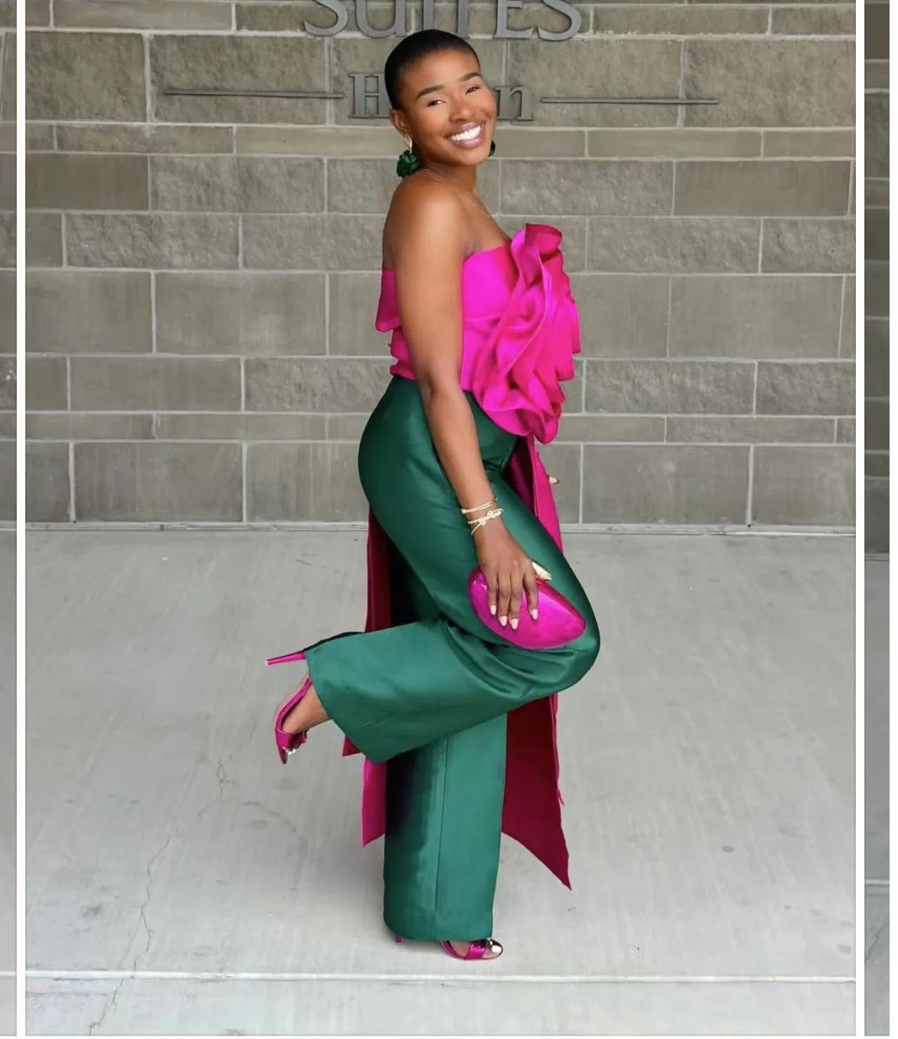 CM.YAYA Women Fashion 3D Flower Applique Strapless Side Crop Top 2025 Summer Vintage Streetwear INS Asymmetrical Tee Tops