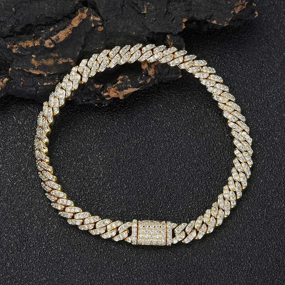 New 6mm Bling Iced Out CZ Zircon Bracelet Hip Hop Personality Miami Cuban Link Charm Bracelet for Men Women