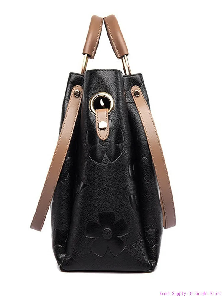 New Bag: Bucket Bag, Fashionable Texture, Embossed Women's Handbag, Large Capacity Mother and Child Bucket Bag, Mommy Bag