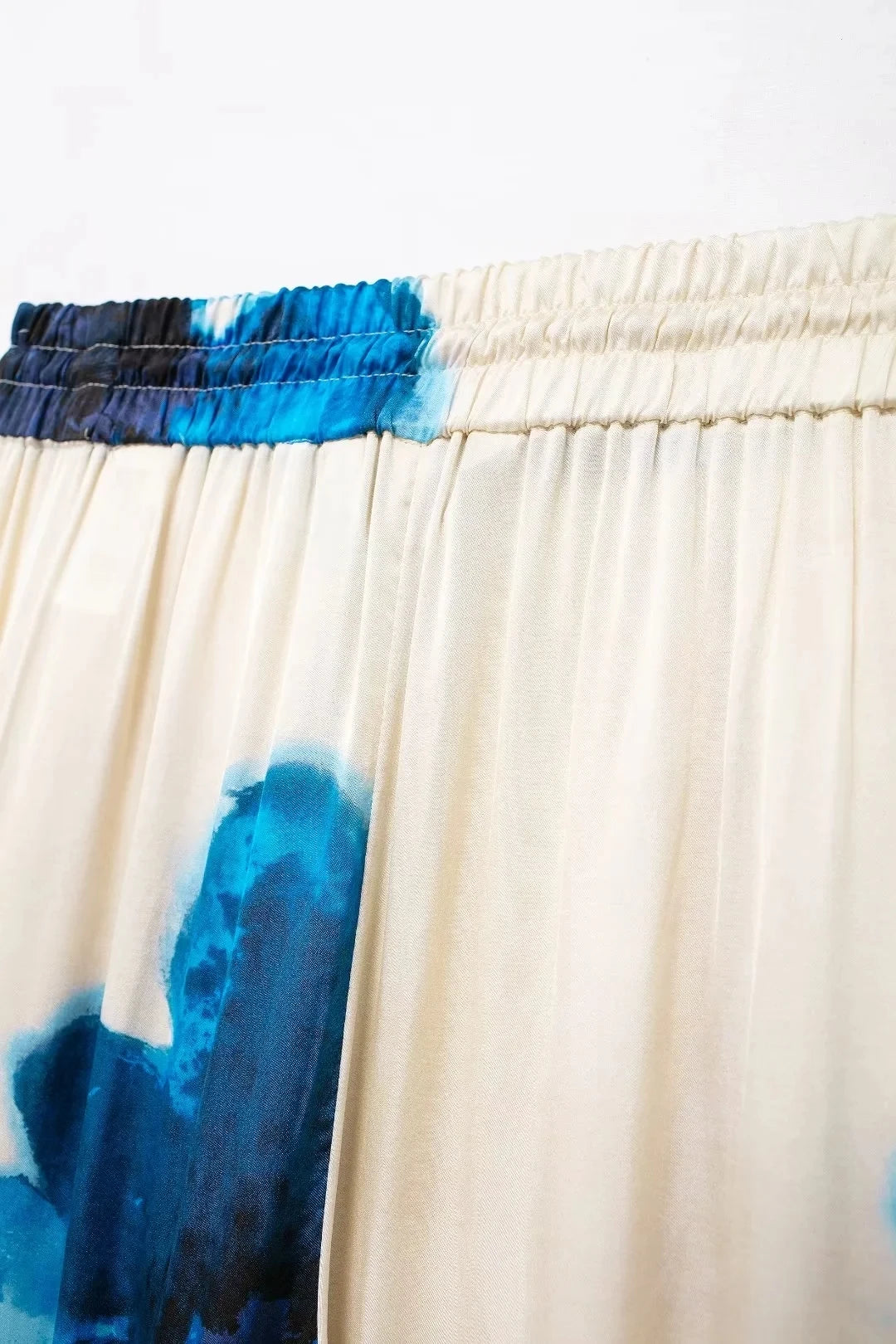 TRAFZA Women Fashion Floral Print Wide Leg Pants Loose Casual High Waist Drawstring Trousers Elegant Woman High Street Pant