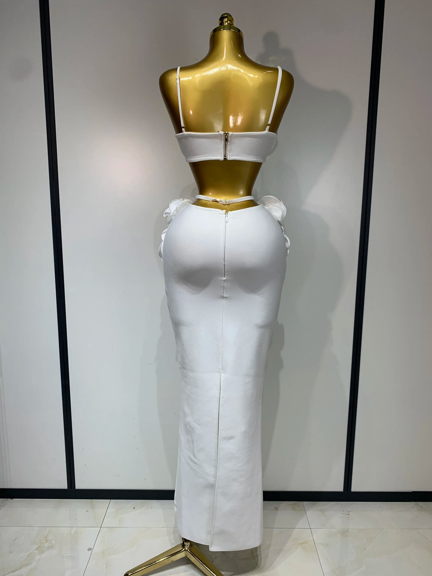 Women Sexy Camisole Floral Bandage Long Skirts 2-Piece Set 2025 Celebrity Elegant Party Cocktail Prom Gown Nightclub Outfit